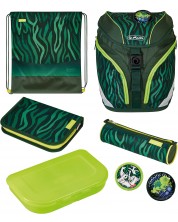 Školski set Herlitz SoftLight Plus - Jungle, uksak, sportska torba, dvije pernice i kutija za hranu -1