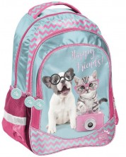 Školski ruksak Paso Studio Pets - Happy Friends, s 3 pretinca