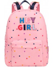 Školski ruksak Marshmallow - Hey Girl, s 2 pretinca, rozi -1
