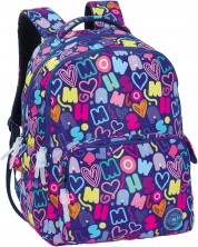 Školski ruksak Marshmallow - Funny, s 2 pretinca, tamnoplavi