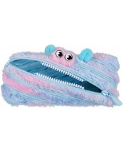 Školska pernica Zipit - Furry Monster, srednja, plavo-ružičasta -1