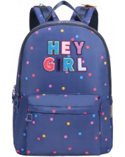 Školski ruksak Marshmallow - Hey Girl, s 2 pretinca, plavi