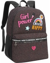 Školski ruksak Miss Lemonade Girl Power  - S 2 pretinca, sjaj -1