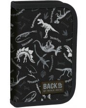 Školska pernica s priborom Derform BackUp - Black dinosaurs, 1 zatvarač -1