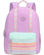 Školski ruksak Marshmallow - Stripes, s 2 pretinca, ljubičasti -1