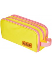 Školska pernica Herlitz - Neon Yellow/Light Pink, 3 zatvarača