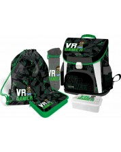 Školski set Lizzy Card VR Gamer - Ruksak, sportska torba, pernica, kutija za hranu i boca