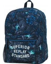 Školski ruksak Replay - Plava s cvjetićima, sa dva pretinca -1