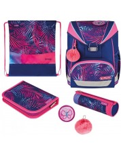 Školski set Herlitz UltraLight Plus - Tropical Chill, 4 dijela -1