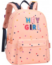 Školski ruksak Marshmallow - Hey Girl, s 2 pretinca, koral