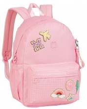 Školski ruksak Marshmallow - Chenill, s 2 pretinca, rozi -1