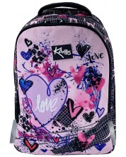 Školski ruksak Kaos 2 u 1 - Pink Love, s 4 pretinca