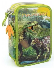 Školska pernica s priborom DinosArt - Dinosauri, s 3 zatvarača