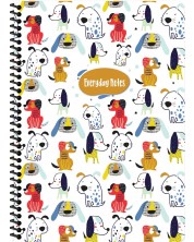 Školska bilježnica Keskin Color Animal Friends - A4, 80 listova, mali kvadrati, asortiman