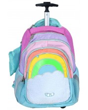 Školski ruksak s kotačima YOLO Rainbow - S 4 pretinca -1