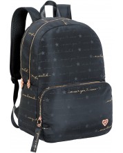 Školski ruksak Miss Lemonade - Flirt, s 2 pretinca, crni -1