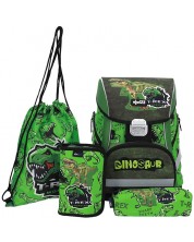 Školski set ABC 123 Dino - 2023, ruksak, sportska torba i dvije pernice -1