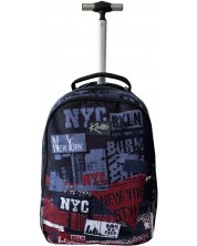 Školski ruksak na kotačima Kaos 2 u 1 - NYC, s 3 pretinca