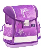 Školski ruksak-kutija Belmil -  Dolphin Purple, s tvrdim dnom i 1 pretincem