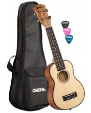 Sopran ukulele Cascha - HH 2148 Solid Top, bež -1