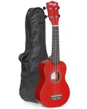 Sopran ukulele Stagg - US-RED, s futrolom, crven -1