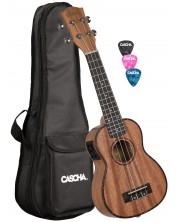 Sopran ukulele Cascha - HH 2026E Premium Mahogany, smeđi -1