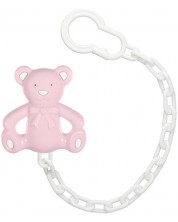 Lanac za dudu Wee Baby - Toy,  ružičasti medvjed -1