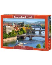 Puzzle Castorland od 500 dijelova - Pogled na mostove u Pragu 