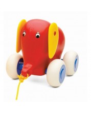 Beba slon za povlačenje Viking Toys, 14 cm, crvena -1
