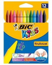 Voštane bojice BIC Kids - Plastidecor, 12 boja