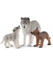 Set figurica Schleich Wild Life - Majka vučica s mladuncima -1