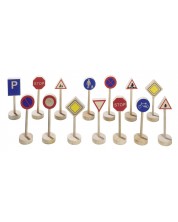 Drvena oprema za igru Goki – Prometni znakovi, komplet -1
