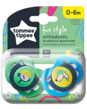 Dude varalice Tommee Tippee - Fun Style, 0-6 m, ptica/pas, 2 komada -1