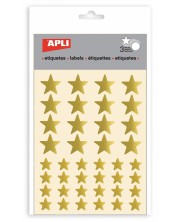 Set naljepnica APLI - Zlatne zvijezde, sjajne, 3 lista