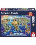 Puzzle Schmidt od 1000 dijelova - Upoznaj svijet - 1t