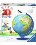 3D slagalica Ravensburger od 180 dijelova - Globus karta svijeta - 2t