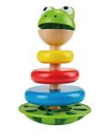 Drvena igračka za uređenje Nare – Žaba s ringovima i zvečkom - 1t