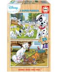 Puzzle Educa od 2 x 25 dijelova - Disney životinje, 101 Dalmatinac i Aristokatmačke  - 1t