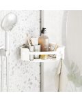 Kutni zidni organizator za kupaonicu Umbra - Flex Adhesive, 30 x 19 x 9 cm, bijeli - 4t