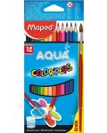 Akvarel olovke Maped Color Peps - 12 boja, uz poklon kist - 1t