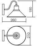 Zidna svjetiljka Smarter - Verner 02-934, IP20, 240V, E27, 1x42W, smeđi mat - 2t