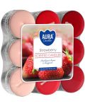 Mirisne čajne svijeće Bispol Aura - Strawberry, 18 komada - 1t