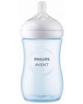 Bočica za bebe Philips Avent - Natural Response 3.0, sa sisačem 1m+, 260 ml, plava - 4t