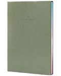 Dnevnik Deli Еxplore Colors, 22246 A5, žuti ofset, 112 l, umjetna koža, zelena boja - 1t