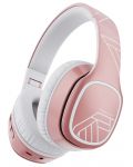 Bežične slušalice s mikrofonom PowerLocus - P7 Upgrade, ružičasto/bijele - 1t