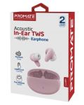 Bežične slušalice ProMate - Lush Acoustic, TWS, ružičaste/bijele - 3t