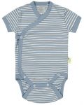 Bodi na pruge za bebe Bio Baby - Organski pamuk, 50 cm, 0-1 mjesec, plavi - 1t