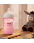 Bočica za bebe Philips Avent - Natural Response 3.0, sa sisačem 1 m+, 260 ml, ružičasta - 6t