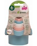 Igračka za bebu NIP Play Green - Stacking Cups, 5 komada - 10t