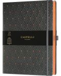 Dnevnik Castelli Copper & Gold - Diamonds Copper, 19 x 25 cm, s linijama - 1t